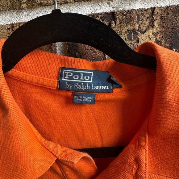 Ralph Lauren Orange Polo Shirt Vibrant Cotton Blend - Picture 3 of 7